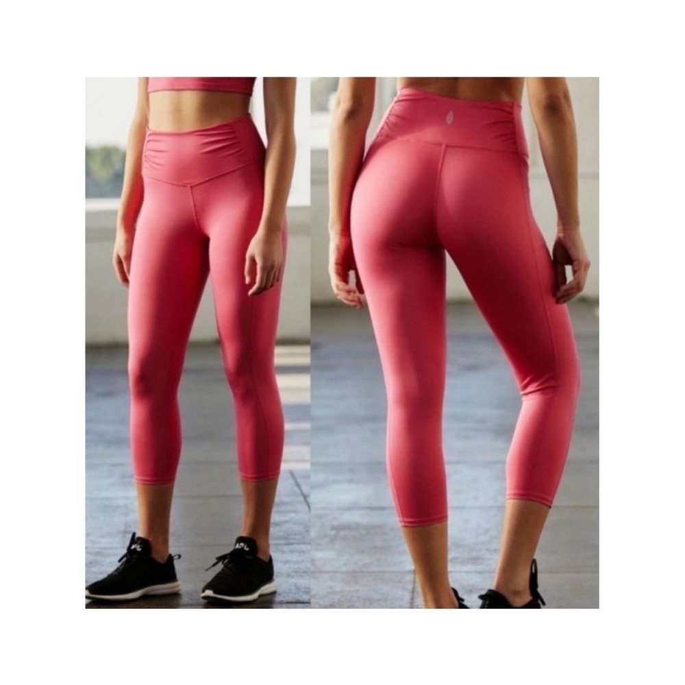Free People Movement Breath Easy Cropped Leggings Women's Size L Pink